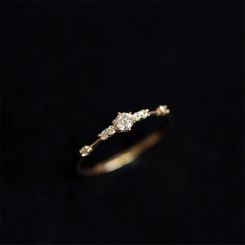 S925 Sterling Silver Plated with 14K Gold and 7 Small Zirconia Exquisite Rings for Women Fresh Japanese Jewelry
S925 Sterling Silver Plated with 14K Gold and 7 Small Zirconia Exquisite Rings for Women Fresh Japanese Jewelry