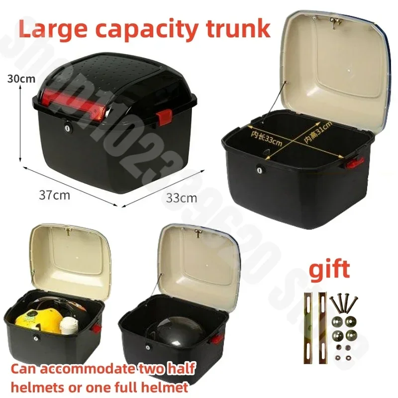 Universal Style Motorcycle Trunk Large Capacity Electric Vehicle Square Trunk with Bottom Plate Can Accommodate Helmets
Universal Style Motorcycle Trunk Large Capacity Electric Vehicle Square Trunk with Bottom Plate Can Accommodate Helmets