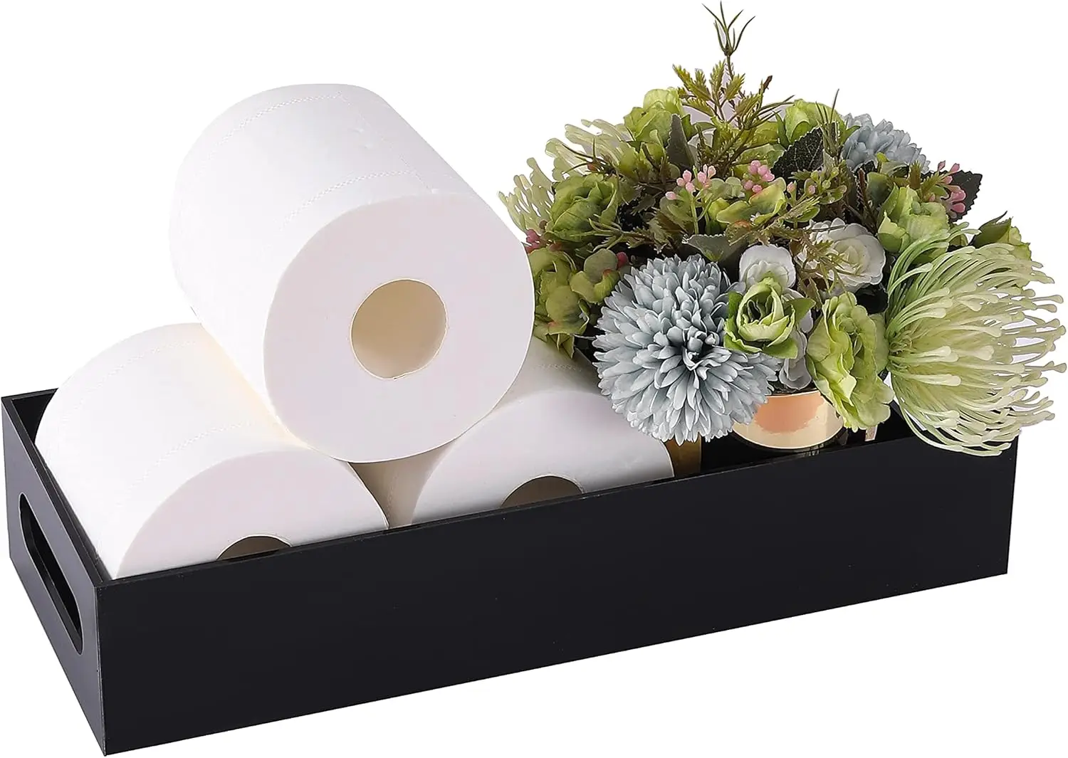 Acrylic Toilet Paper Holder with Storage, Modern Bathroom Tray with Non-Slip Mat, Black
Acrylic Toilet Paper Holder with Storage, Modern Bathroom Tray with Non-Slip Mat, Black