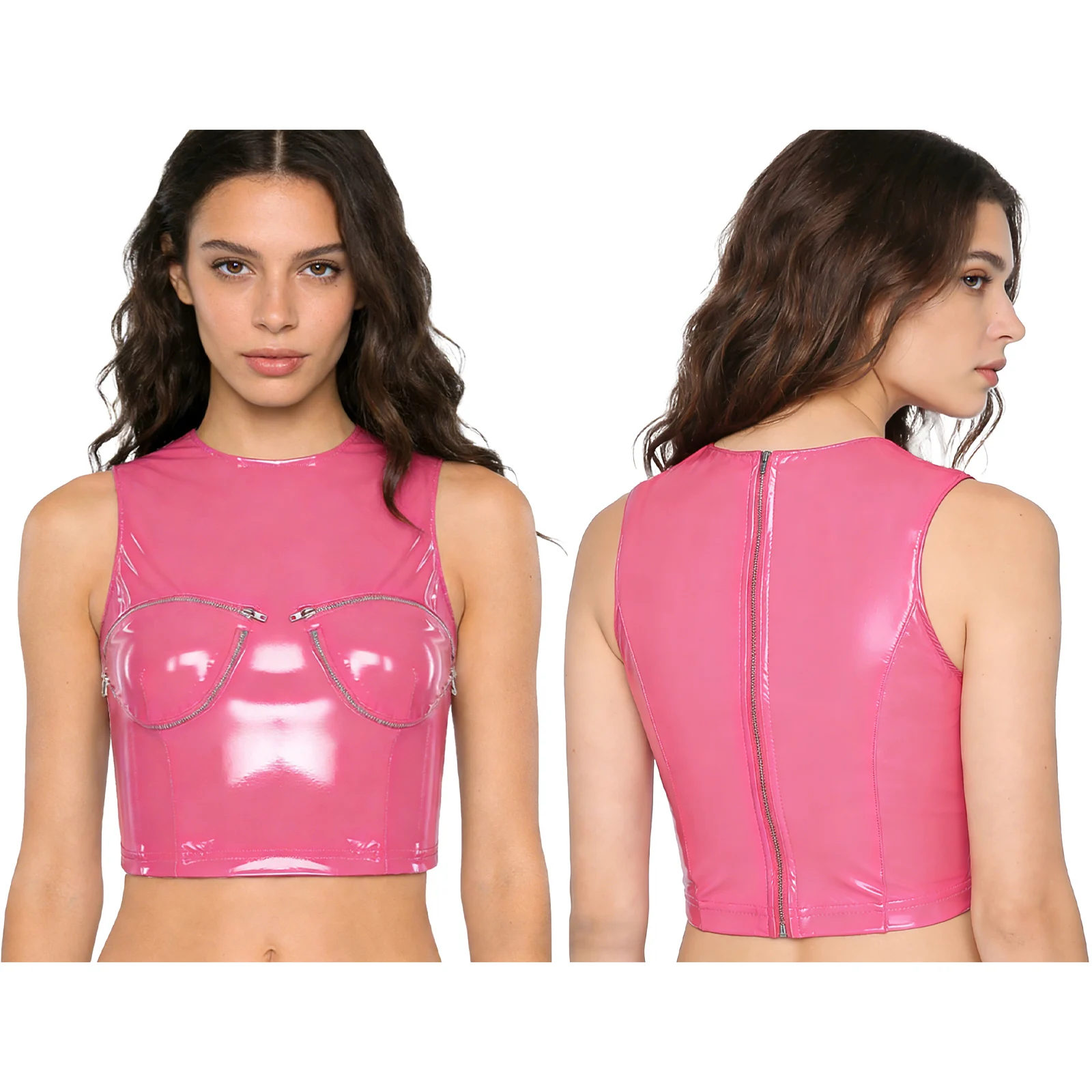 Women Sissy Lingerie Zipper Openable Cups Vests PU Leather Wet Look Sleeveless Tank Top for Raves Nightoutings Party Shirts
Women Sissy Lingerie Zipper Openable Cups Vests PU Leather Wet Look Sleeveless Tank Top for Raves Nightoutings Party Shirts
