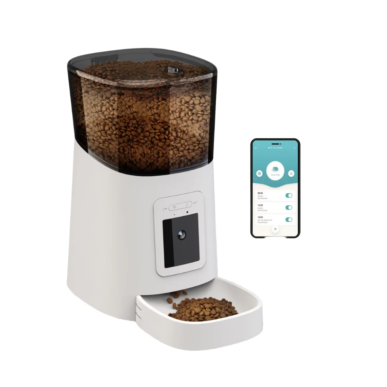 Custom Dog Cat Smart Pet Feeder Wifi Mobile Phone App Remote Control Microchip Automatic Pet Feeder With 6L
Custom Dog Cat Smart Pet Feeder Wifi Mobile Phone App Remote Control Microchip Automatic Pet Feeder With 6L
