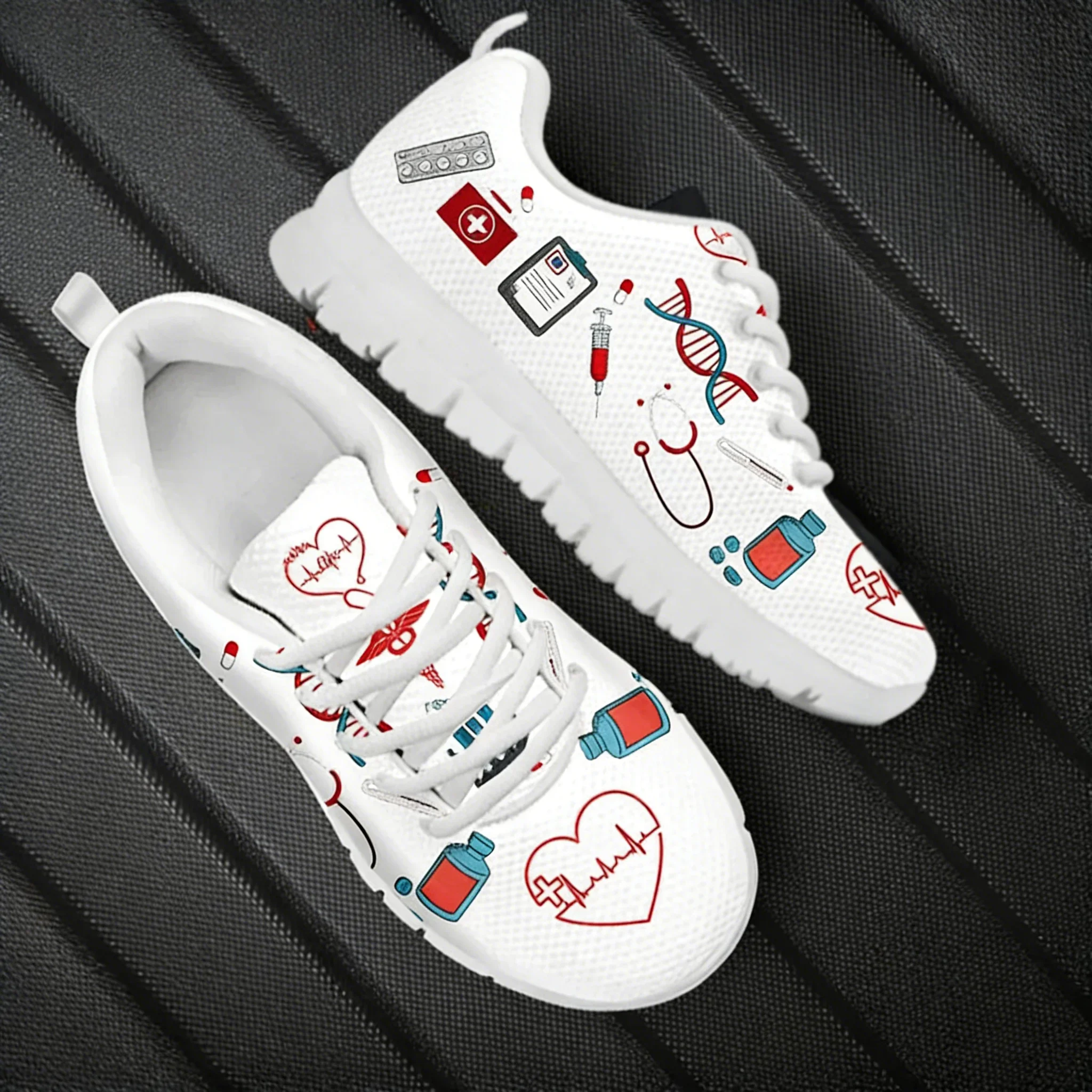 New Trend Women Nurse Flats Heartbeat EMT Emergency Room Nursing Design Ladies Mesh Sneakers Lightweight Footwear
New Trend Women Nurse Flats Heartbeat EMT Emergency Room Nursing Design Ladies Mesh Sneakers Lightweight Footwear