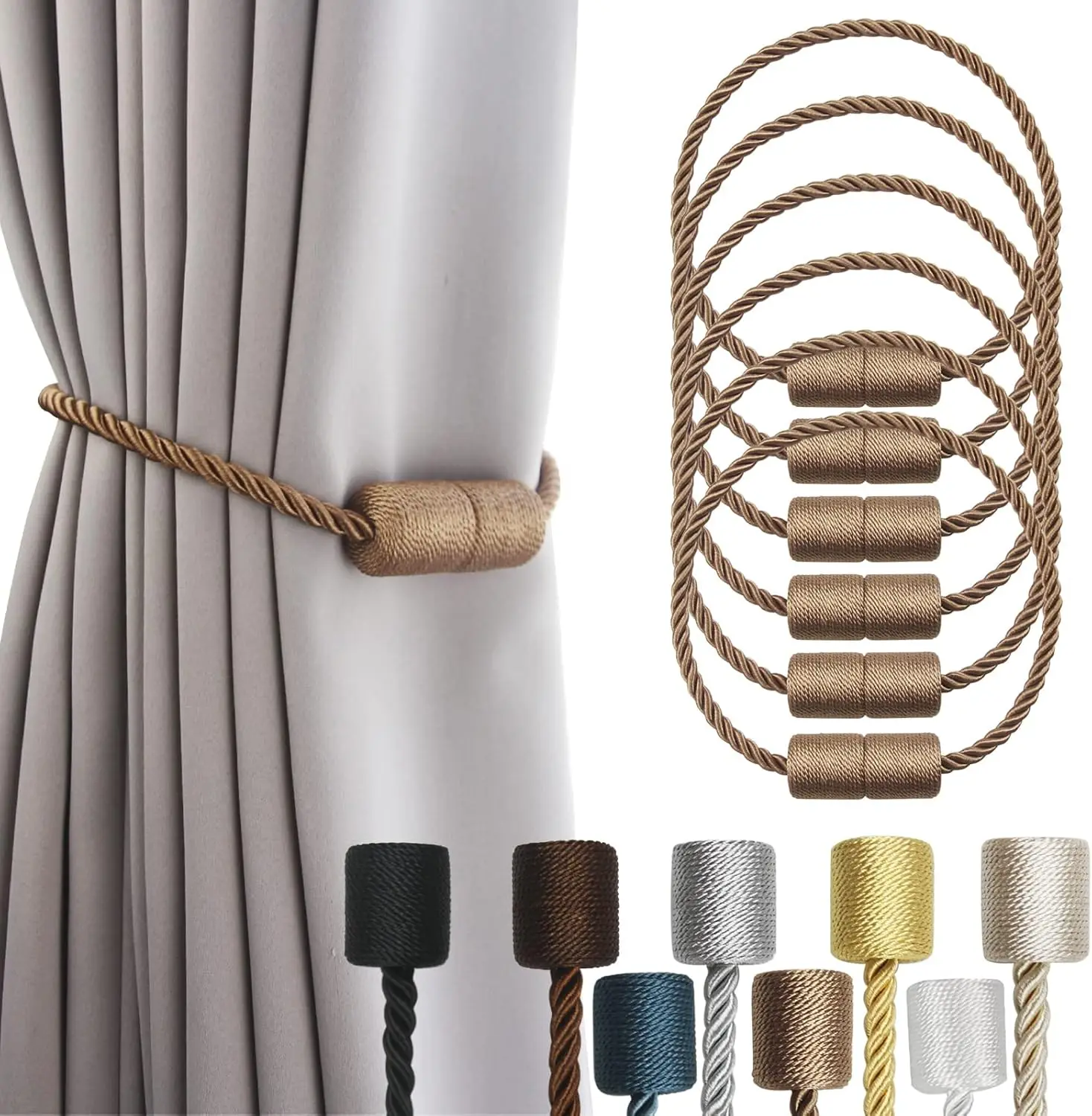 6 Pa Khaki Strong Magnetic Ain Tiebacks Outdoor Elegant Decorative Tie Backs Modern Rope Tiebacks For Drapes Window Ain
6 Pa Khaki Strong Magnetic Ain Tiebacks Outdoor Elegant Decorative Tie Backs Modern Rope Tiebacks For Drapes Window Ain
