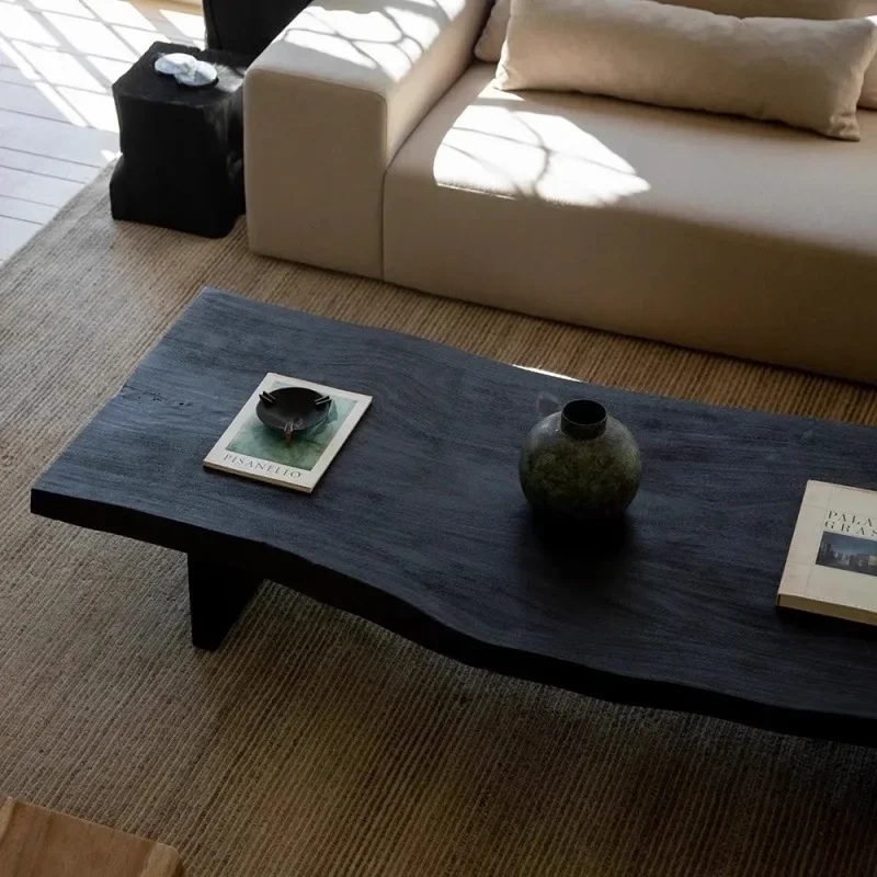 Carbonized solid wood black light luxury coffee table, premium Japanese tea table coffee table
Carbonized solid wood black light luxury coffee table, premium Japanese tea table coffee table