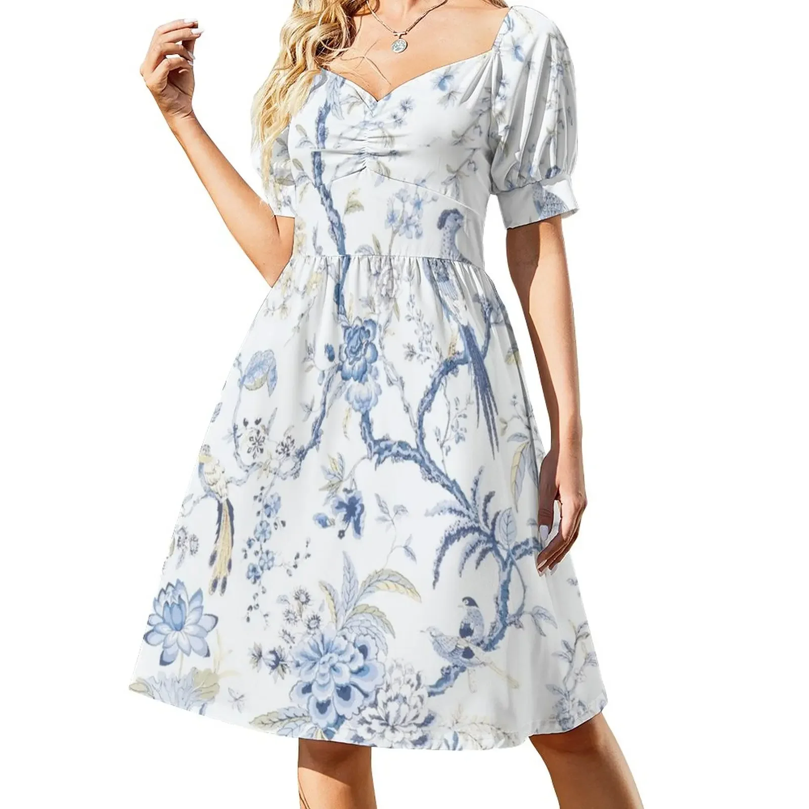 French Pheasants Chinoiserie Short-Sleeved Dress Women long dress summer dress womens 2025
French Pheasants Chinoiserie Short-Sleeved Dress Women long dress summer dress womens 2025