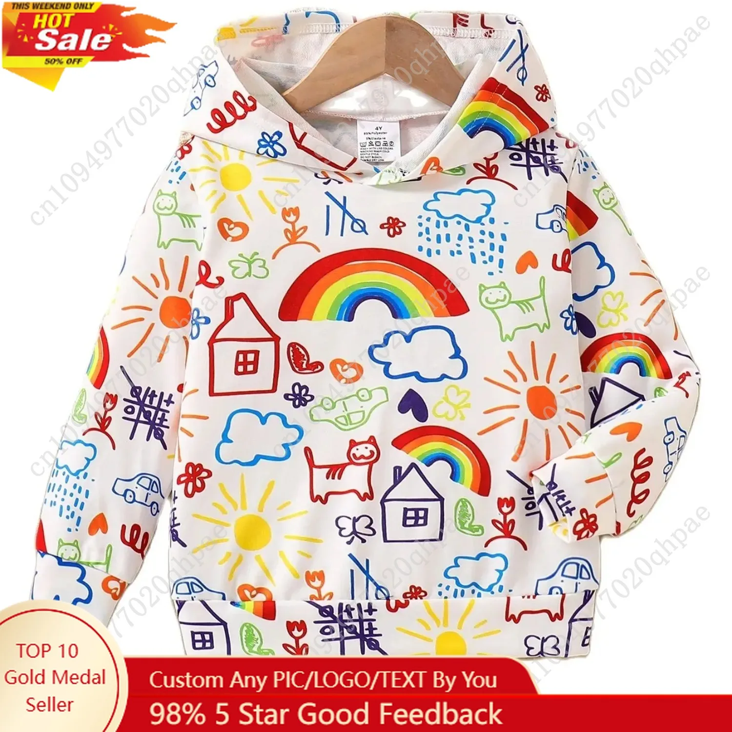 Spring and Autumn Girls' Hoodie; Children's Trendy Clothing; "My World" Graffiti Printed Single Sweatshirt
Spring and Autumn Girls' Hoodie; Children's Trendy Clothing; "My World" Graffiti Printed Single Sweatshirt