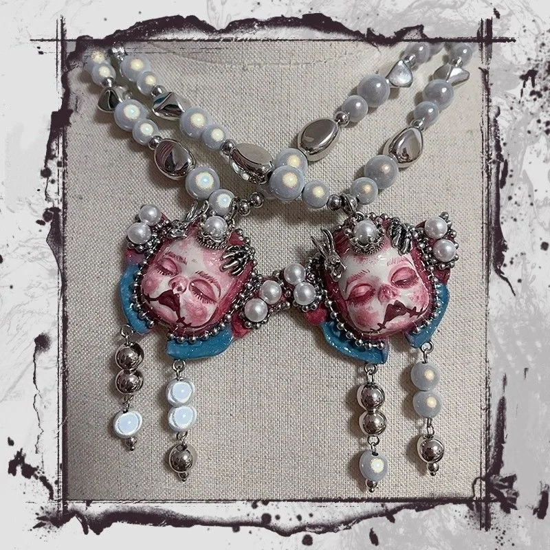 Butterfly Baby Head Necklace Decadent Style Gothic Y2K Jewelry For Women Men's Fashion Jewelry Accessories Party Gifts
Butterfly Baby Head Necklace Decadent Style Gothic Y2K Jewelry For Women Men's Fashion Jewelry Accessories Party Gifts