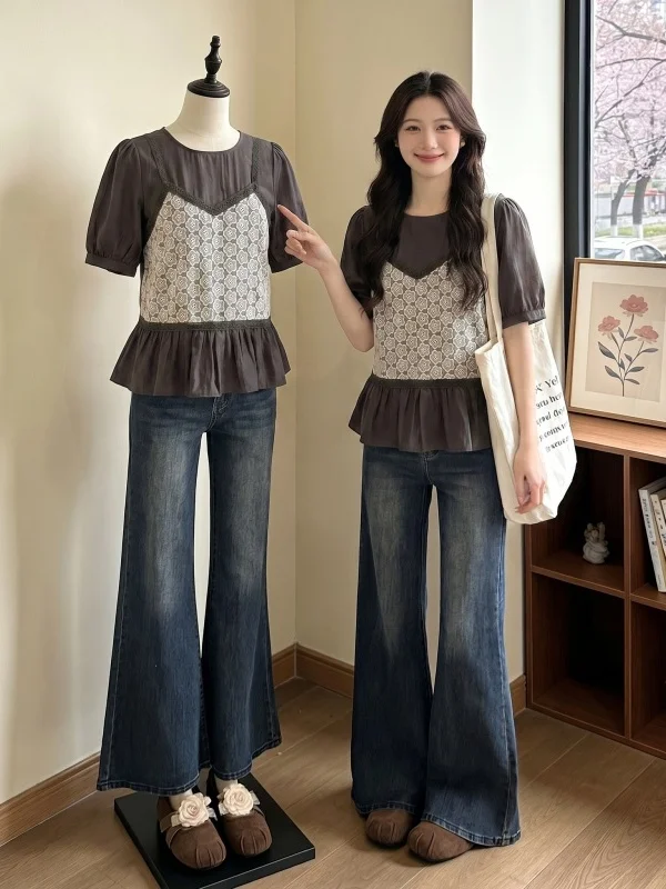 Floral Embroidery Chiffon Shirt Women's Summer New plus Size Doll Top Fake Two-Piece Korean Style Loose Fit round Neck Short ...
Floral Embroidery Chiffon Shirt Women's Summer New plus Size Doll Top Fake Two-Piece Korean Style Loose Fit round Neck Short ...
