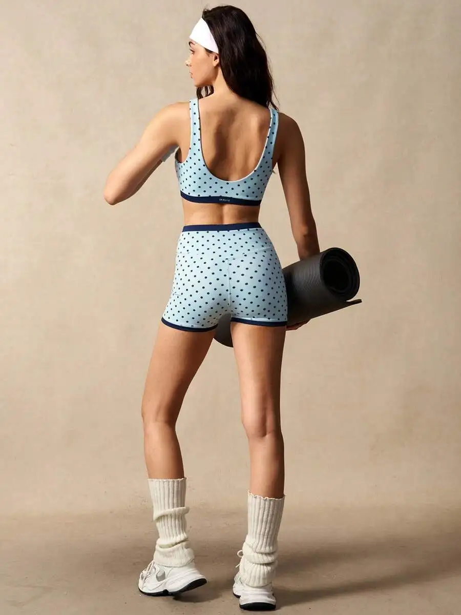 Womens Polka Dot Sports Bra And Shorts Set
Womens Polka Dot Sports Bra And Shorts Set