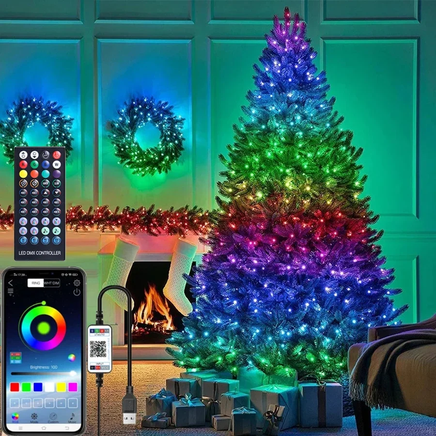 20M 200 LED App Control Christmas String Light Smart Bluetooth App Fairy Garland Light Outdoor for Wedding Holiday Decor
20M 200 LED App Control Christmas String Light Smart Bluetooth App Fairy Garland Light Outdoor for Wedding Holiday Decor