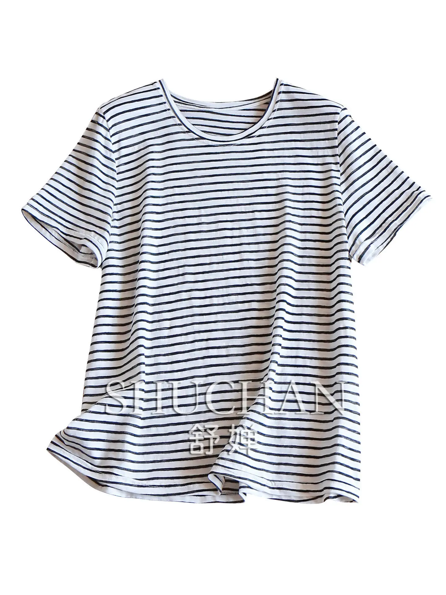 Thin Summer 2026 Contains Linen Pinstripe Round Neck Short-sleeved T-shirt for Women's 61L1 T-shirts for Women
Thin Summer 2026 Contains Linen Pinstripe Round Neck Short-sleeved T-shirt for Women's 61L1 T-shirts for Women