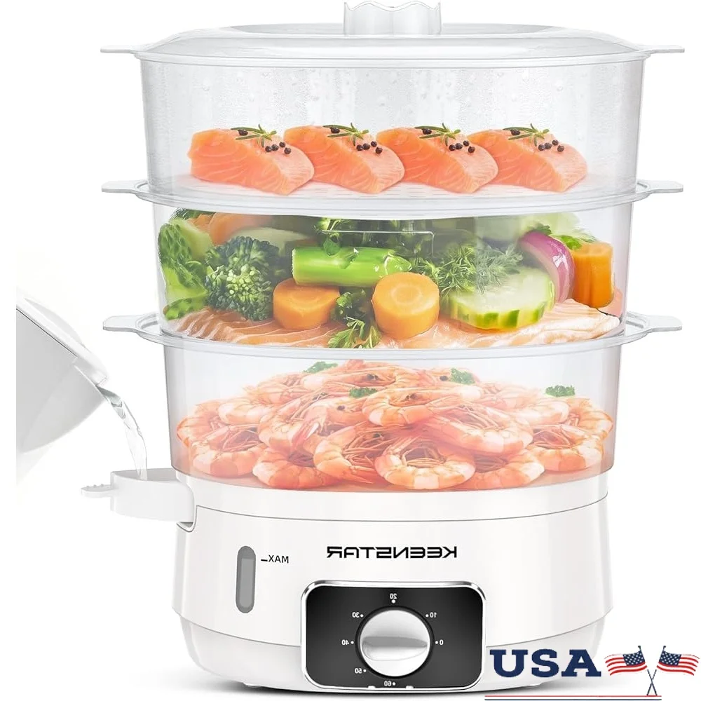 Electric Food Steamer 800W 13.7QT 3 Tier BPA Free Timer Easy Use Nutritional Cooking Fast Food Preparation Low Fat Cooking
Electric Food Steamer 800W 13.7QT 3 Tier BPA Free Timer Easy Use Nutritional Cooking Fast Food Preparation Low Fat Cooking