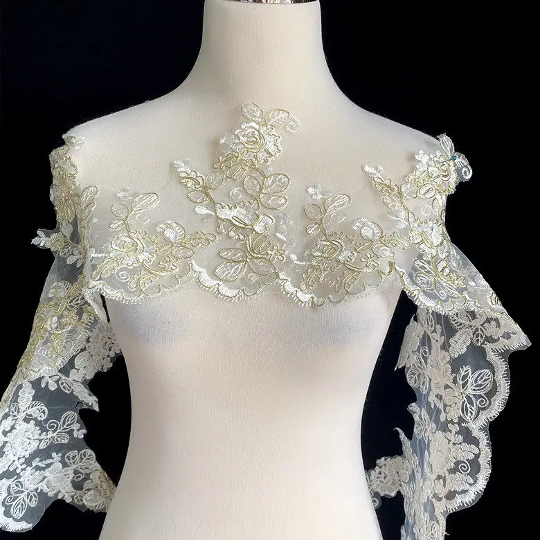 6-yard Light Golden Bone-sewn Lace Embroidery Tulle Lace for Clothing and Gowns Ideal Material for Fashion Designers
6-yard Light Golden Bone-sewn Lace Embroidery Tulle Lace for Clothing and Gowns Ideal Material for Fashion Designers