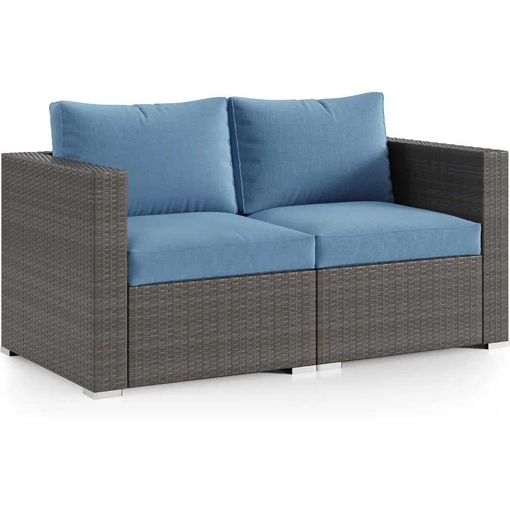 Outdoor Patio Furniture Set: 2-Piece Wicker Loveseat Sofa with Cushions, Sectional Corner Sofa for Garden
Outdoor Patio Furniture Set: 2-Piece Wicker Loveseat Sofa with Cushions, Sectional Corner Sofa for Garden