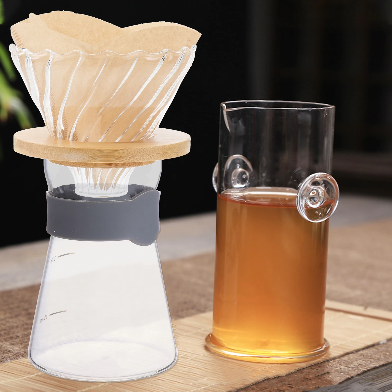1 Set Reusable Thickened Durable Glass Dripper With Wood Tray Handmade Pot Strainer Transparent Manual Funnel For Home Travel
1 Set Reusable Thickened Durable Glass Dripper With Wood Tray Handmade Pot Strainer Transparent Manual Funnel For Home Travel