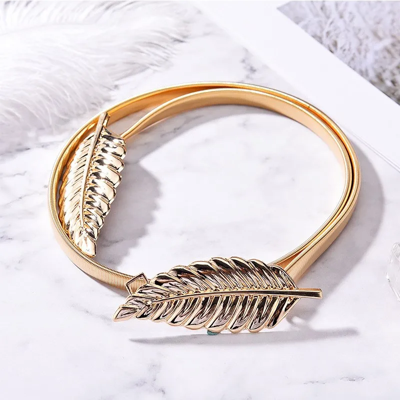 Gold Leaf Elastic Metal Belt Women's Fine Spring Dress Waist Chain Flower Accessory Belt Alloy Buckle 2cm Width Fashion Acces...
Gold Leaf Elastic Metal Belt Women's Fine Spring Dress Waist Chain Flower Accessory Belt Alloy Buckle 2cm Width Fashion Acces...