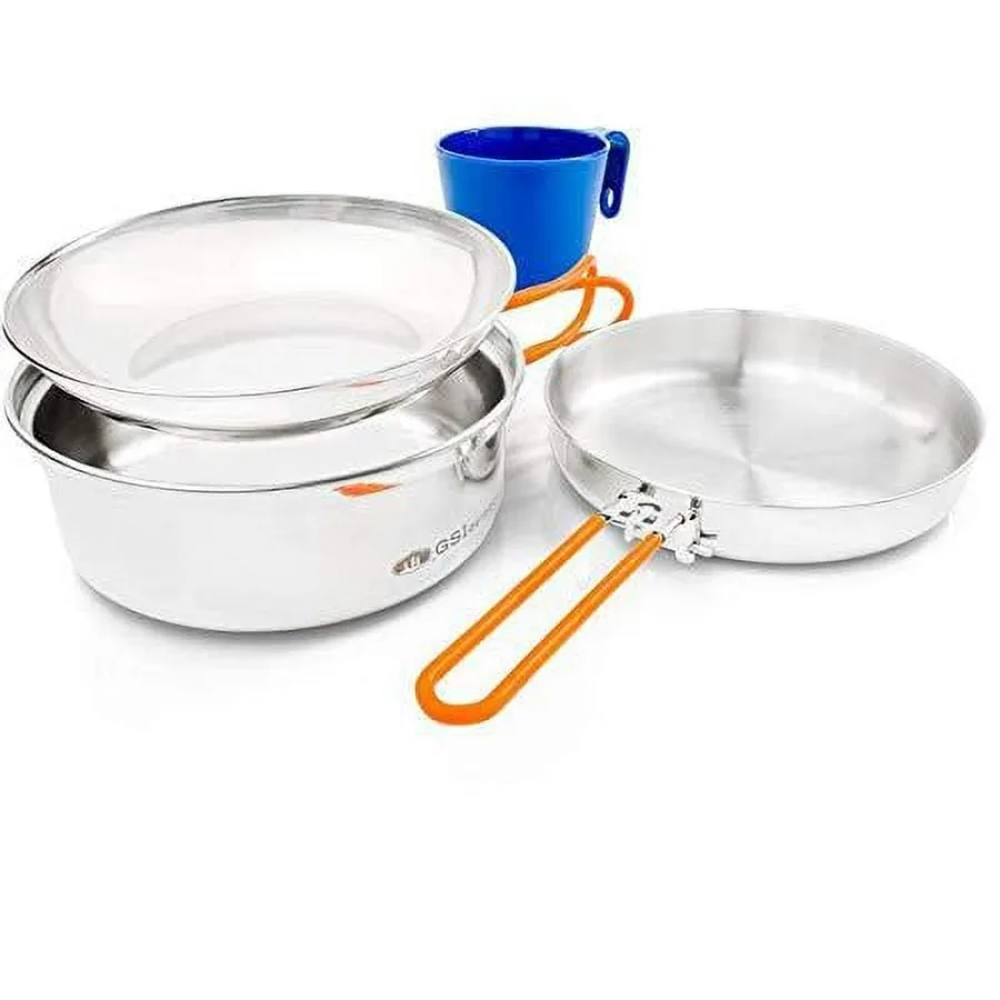 Stainless Steel 1 Person Mess Kit for Camping and Backpacking
Stainless Steel 1 Person Mess Kit for Camping and Backpacking
