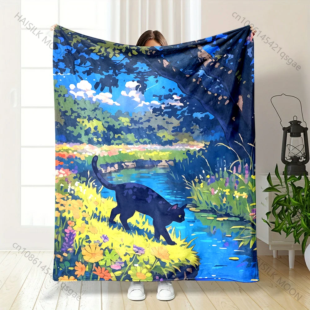 Black cat explores streamside wildflowers Print Blanket Warm Soft Fluffy Kids and Adult Sofa Bed Throw Outdoor Travel Camping
Black cat explores streamside wildflowers Print Blanket Warm Soft Fluffy Kids and Adult Sofa Bed Throw Outdoor Travel Camping
