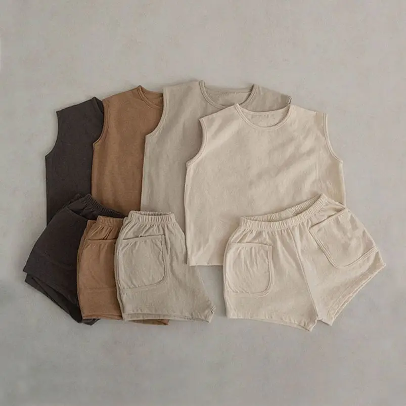 2025 Simple Leisure Solid Color Children's Set Summer Pure Cotton Sleeveless T-shirt Tank Top Shorts Baby Two Piece Set
2025 Simple Leisure Solid Color Children's Set Summer Pure Cotton Sleeveless T-shirt Tank Top Shorts Baby Two Piece Set