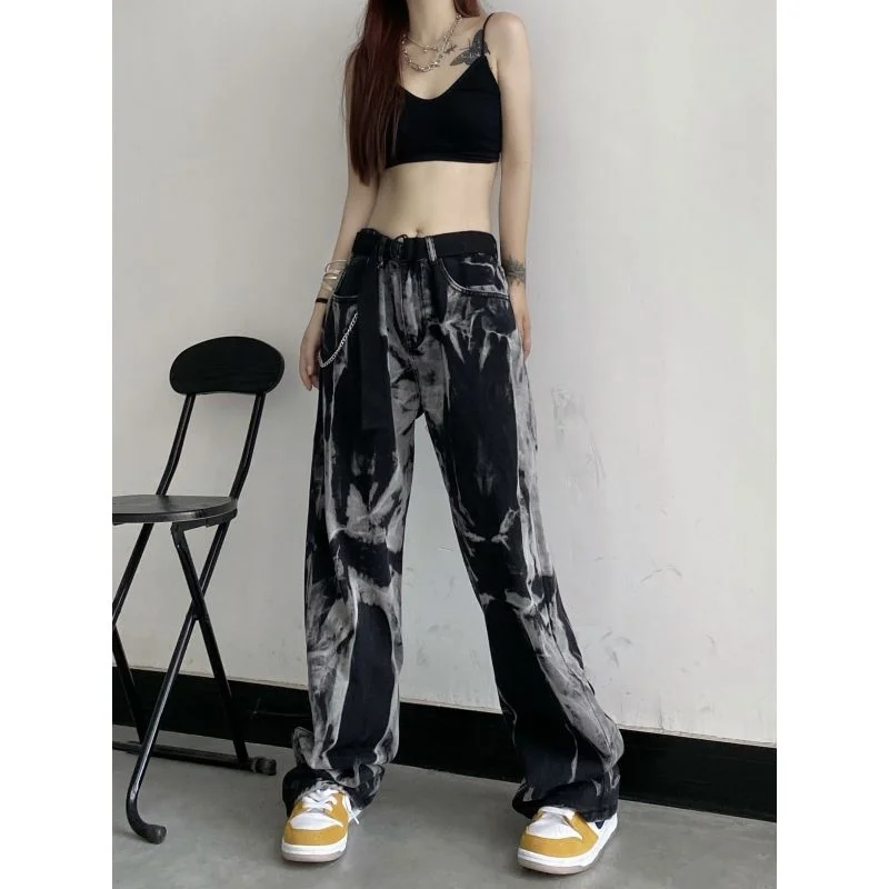 American retro tie-dye jeans women's straight loose pants high street ins wide leg trousers fashion high street pants women
American retro tie-dye jeans women's straight loose pants high street ins wide leg trousers fashion high street pants women