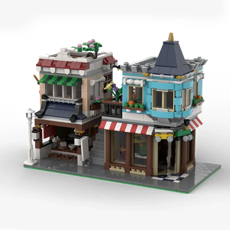MOC Creative Street View Магазин игрушек и магазин лапши Угловой модульный Архитектурный строительный блок Детская сборка Кирпичи Игрушка в подарок
MOC Creative Street View Магазин игрушек и магазин лапши Угловой модульный Архитектурный строительный блок Детская сборка Кирпичи Игрушка в подарок
