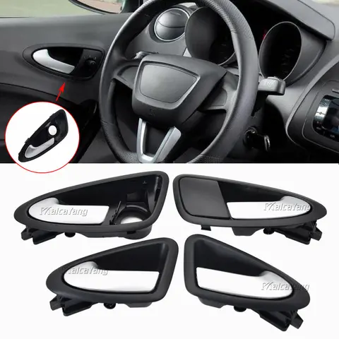 Hight Kwaliteit Nieuwe Innerlijke Interieur Auto Deurklink Mat Zilver Voor Seat Ibiza 2009-2017 6J1837113A