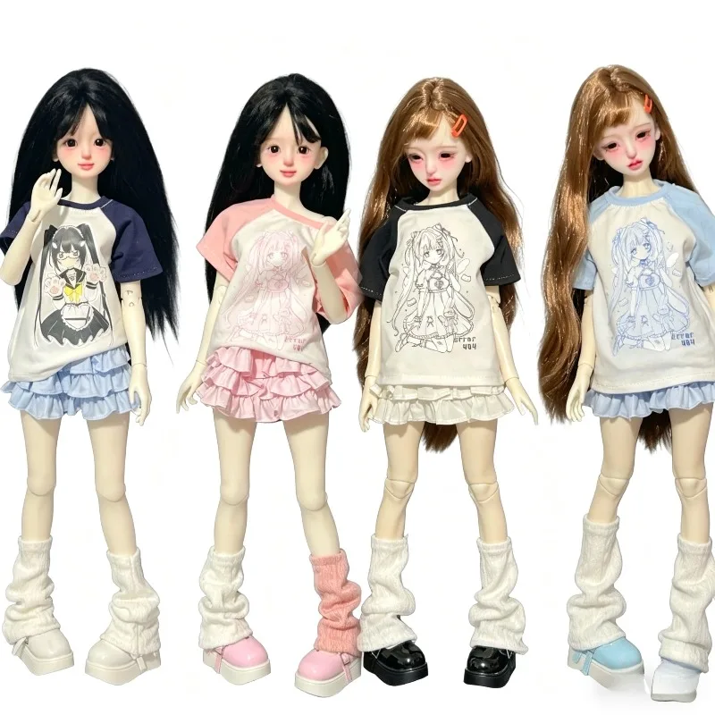 New 1/6 1/4 BJD Clothes Doll Short Sleeve+Skirt+Leg Socks Doll's Suit for 30/45cm Girl Toys Dress Up Doll Accessories, No Doll
New 1/6 1/4 BJD Clothes Doll Short Sleeve+Skirt+Leg Socks Doll's Suit for 30/45cm Girl Toys Dress Up Doll Accessories, No Doll
