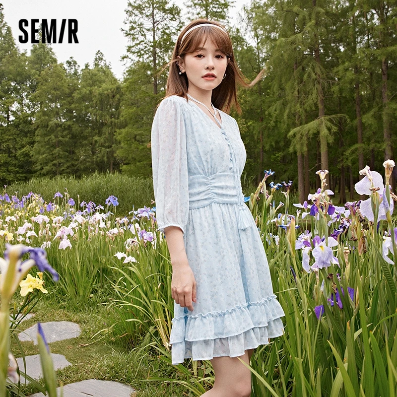Semir 2023 Women Dress Ruffled Romantic Temperament New Autumn Waist Chiffon Texture Floral Skirt Sen Department Dress for Women
Semir 2023 Women Dress Ruffled Romantic Temperament New Autumn Waist Chiffon Texture Floral Skirt Sen Department Dress for Women