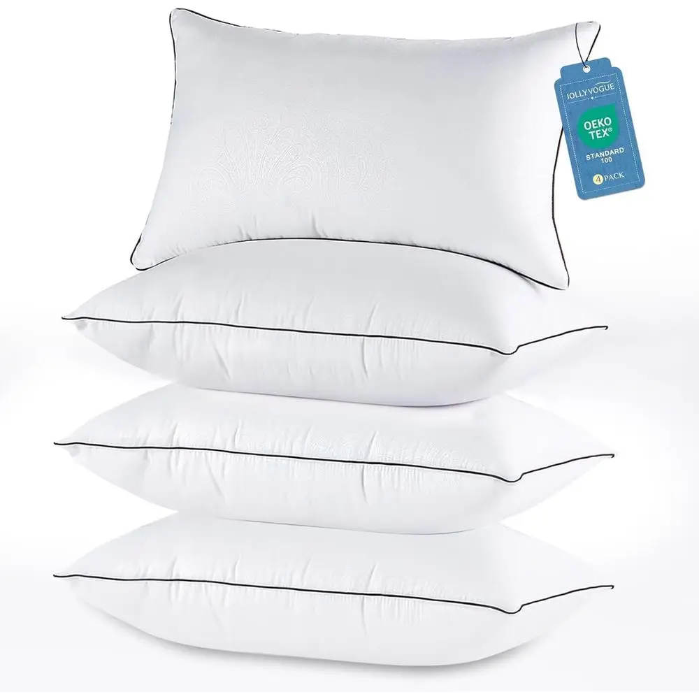 Pillows Queen Size Set of 4 for Sleeping, Soft and Supportive Bed Pillow with Down Alternative Filling for Side and Back Sleeper
Pillows Queen Size Set of 4 for Sleeping, Soft and Supportive Bed Pillow with Down Alternative Filling for Side and Back Sleeper
