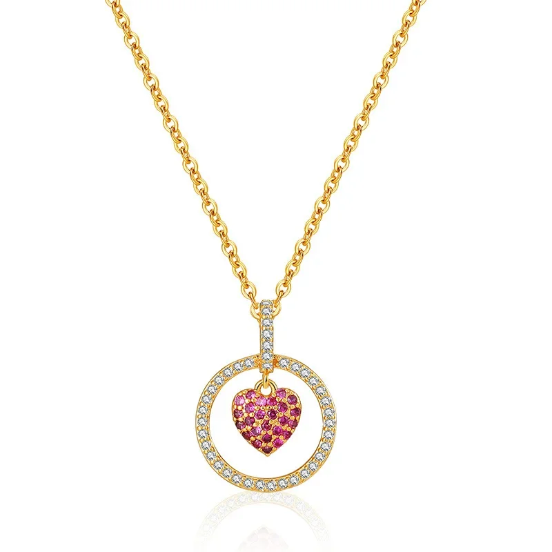 *Pink Cubic Zirconia Heart Pendant Sweet Women Necklace 18K Gold Plating Link Chain Geometric Circle Waterproof Jewelry
*Pink Cubic Zirconia Heart Pendant Sweet Women Necklace 18K Gold Plating Link Chain Geometric Circle Waterproof Jewelry