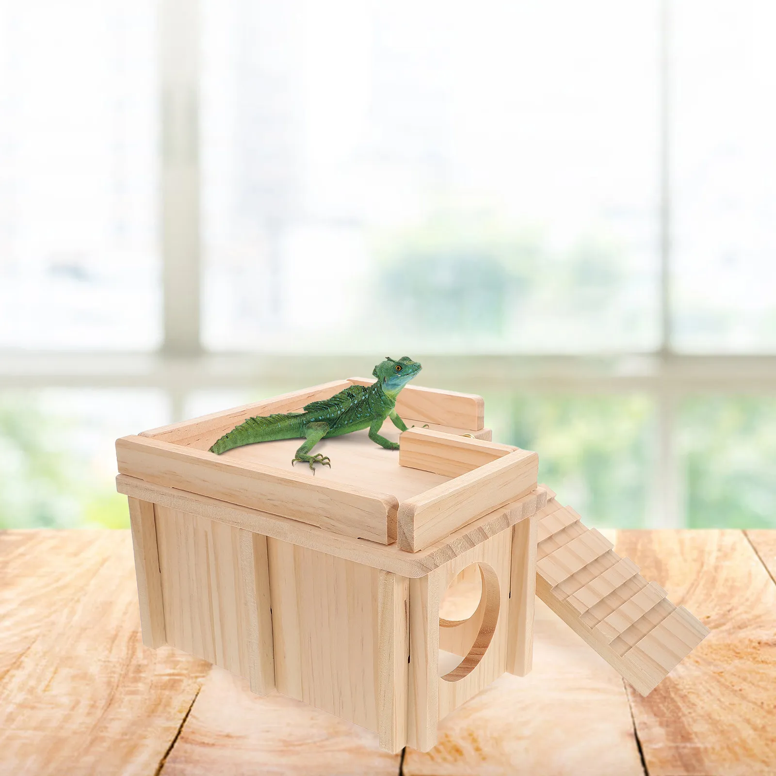 Large Wooden Bearded Dragon Hideout Climbing Ramp Basking Platform Reptile Habitat Cave Lizard Shelter for Bearded Dragon
Large Wooden Bearded Dragon Hideout Climbing Ramp Basking Platform Reptile Habitat Cave Lizard Shelter for Bearded Dragon