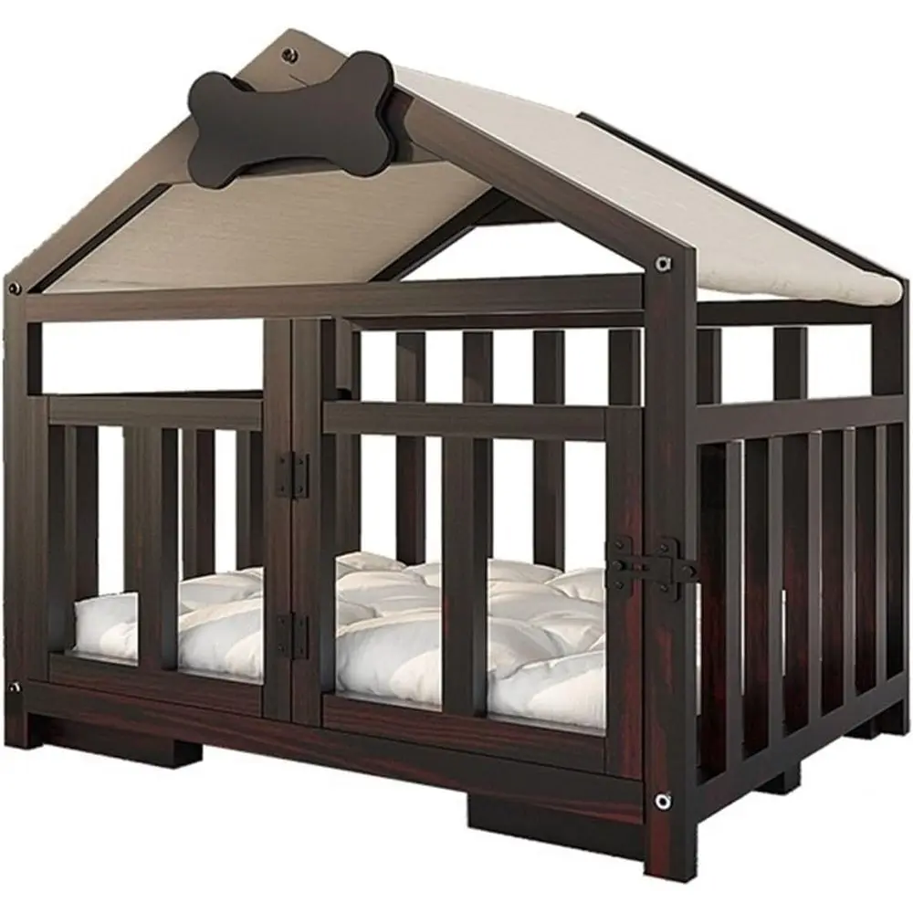 Solid Wood Dog House with Cozy Cushion and Door for Indoor or Outdoor Use, Suitable for Small to Medium Dogs
Solid Wood Dog House with Cozy Cushion and Door for Indoor or Outdoor Use, Suitable for Small to Medium Dogs