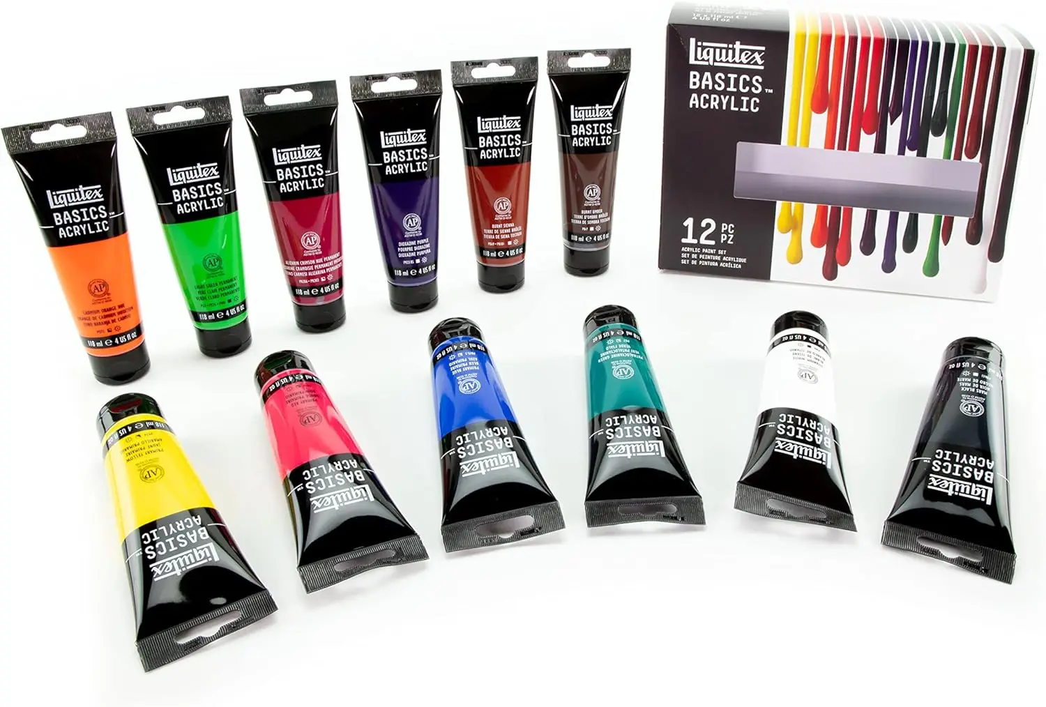 Acrylic Paint Set, 12 Tubes of 118ml (4-oz) Each, Vibrant Colors for Artists and Hobbyists
Acrylic Paint Set, 12 Tubes of 118ml (4-oz) Each, Vibrant Colors for Artists and Hobbyists
