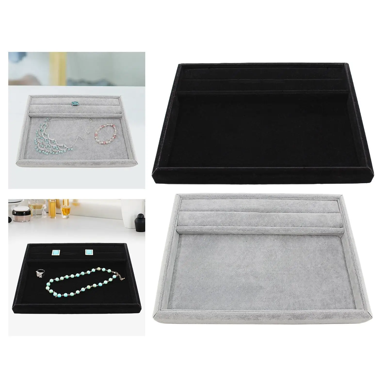 Velvet Jewelry Display Tray Elegant Sturdy Portable Multipurpose Jewelry Organizer for Bracelet Earring Trinket Rings Home
Velvet Jewelry Display Tray Elegant Sturdy Portable Multipurpose Jewelry Organizer for Bracelet Earring Trinket Rings Home