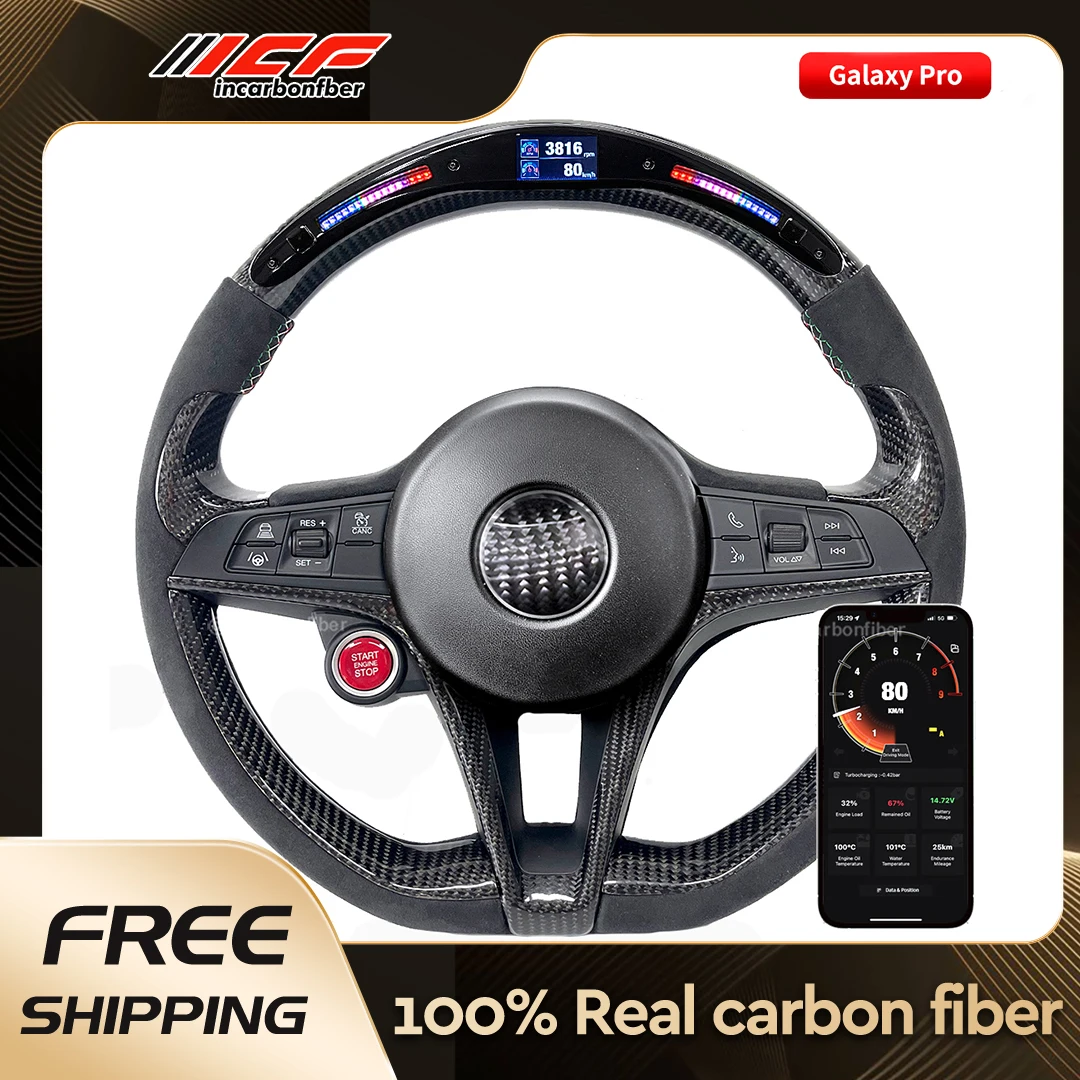 100% Real Carbon Fiber LED Customized Steering Wheel for Alfa Romeo Stelvio Giulia Accessories 2017 2018 2019 2020...
100% Real Carbon Fiber LED Customized Steering Wheel for Alfa Romeo Stelvio Giulia Accessories 2017 2018 2019 2020...