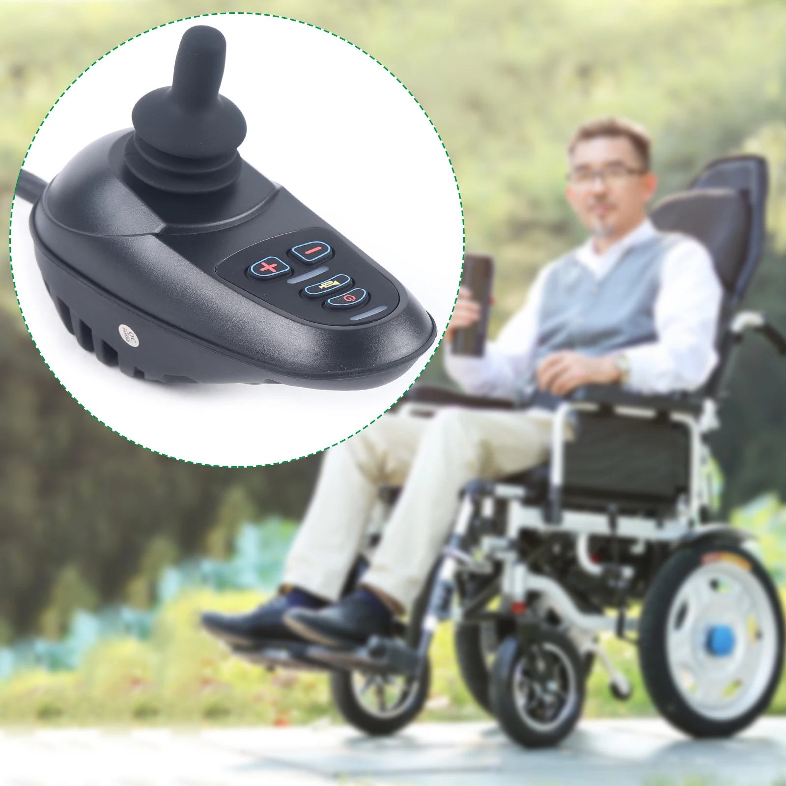 Electric Wheelchair Joystick Controller, 24V DC LED Command 4 Keys for Waterproof Omnidirectional Part Accessory Replacement
Electric Wheelchair Joystick Controller, 24V DC LED Command 4 Keys for Waterproof Omnidirectional Part Accessory Replacement