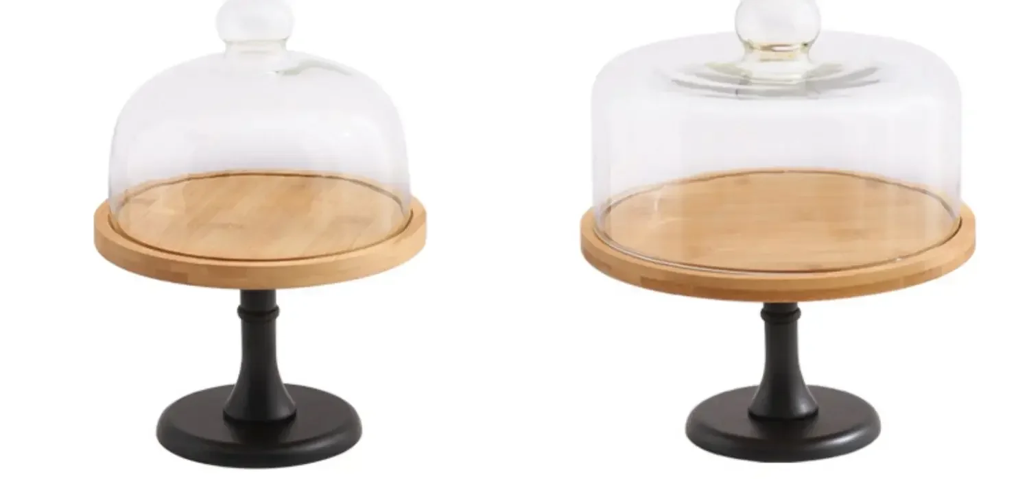 High foot cake tray rotating display rack, wooden bread tasting plate, glass cover cake placement table, wooden dessert table Ho
High foot cake tray rotating display rack, wooden bread tasting plate, glass cover cake placement table, wooden dessert table Ho