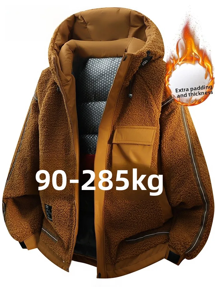MoChao Men's Hooded Lamb Velvet Jaet Thiened Warm Casual Cotton Coat Large Size Loose Fit Winter Outerwear
MoChao Men's Hooded Lamb Velvet Jaet Thiened Warm Casual Cotton Coat Large Size Loose Fit Winter Outerwear