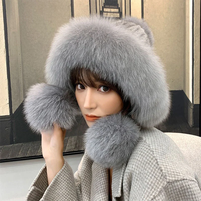 Women's New Knitted Mink Ear Protection Hat Russian Winter Fox Fur Straw Hat Fashion Thickened Plush Ball Elastic Hat 2023
Women's New Knitted Mink Ear Protection Hat Russian Winter Fox Fur Straw Hat Fashion Thickened Plush Ball Elastic Hat 2023