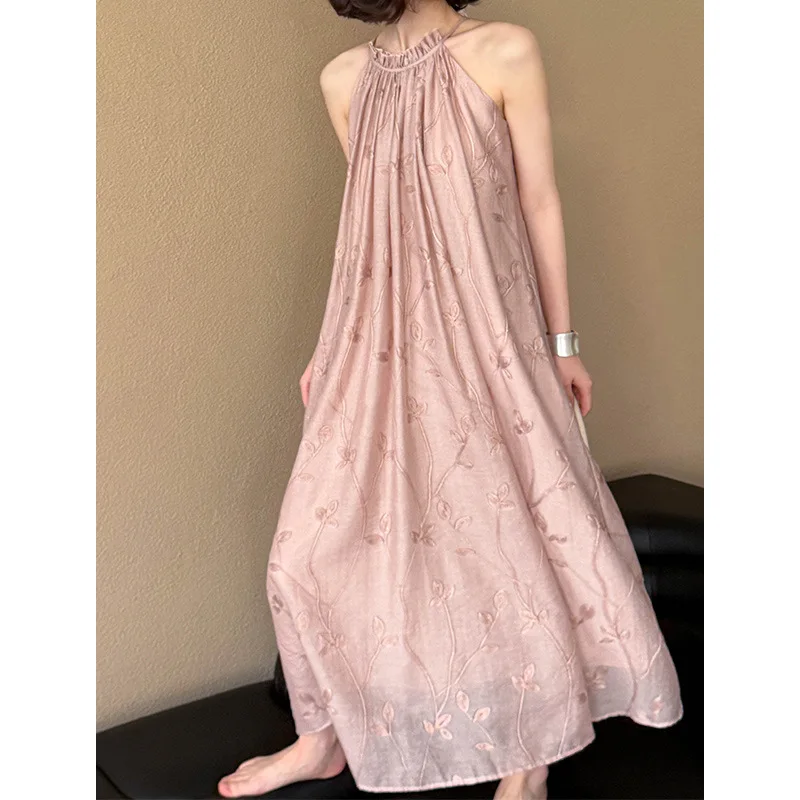 Spring/Summer Women's Dress, Tencel Fabric, Sleeveless Hanging Neck Strap Loose Dress for Women, Korean Style Long Dress
Spring/Summer Women's Dress, Tencel Fabric, Sleeveless Hanging Neck Strap Loose Dress for Women, Korean Style Long Dress