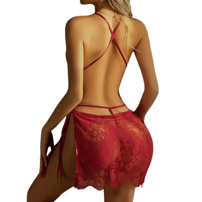 Backless Hot Sexy Women's Nightgown Night Dress Elegant Cheongsam Pajamas With Spaghetti Straps Deep V Slit Nightshirt Lingerie
Backless Hot Sexy Women's Nightgown Night Dress Elegant Cheongsam Pajamas With Spaghetti Straps Deep V Slit Nightshirt Lingerie