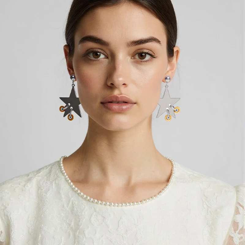 Loe | Stainless Steel Metal Star Earring for Women and Girl Korean Fashion Silver Document Punk Jewelry 2025
Loe | Stainless Steel Metal Star Earring for Women and Girl Korean Fashion Silver Document Punk Jewelry 2025