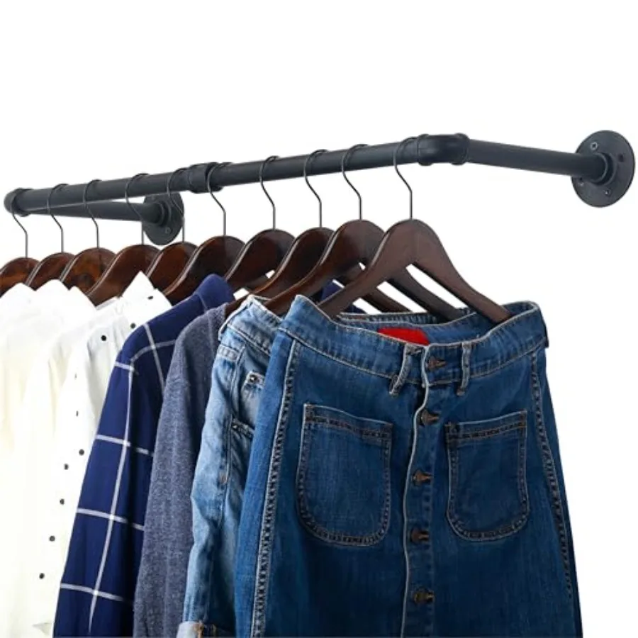 Clothg Rack Wall Mount,"dustrial Pipe Clothes Rack for Hangg Clothes, Heavy Duty Iron Garment Rack Bar, Retail Display Clothes
Clothg Rack Wall Mount,"dustrial Pipe Clothes Rack for Hangg Clothes, Heavy Duty Iron Garment Rack Bar, Retail Display Clothes