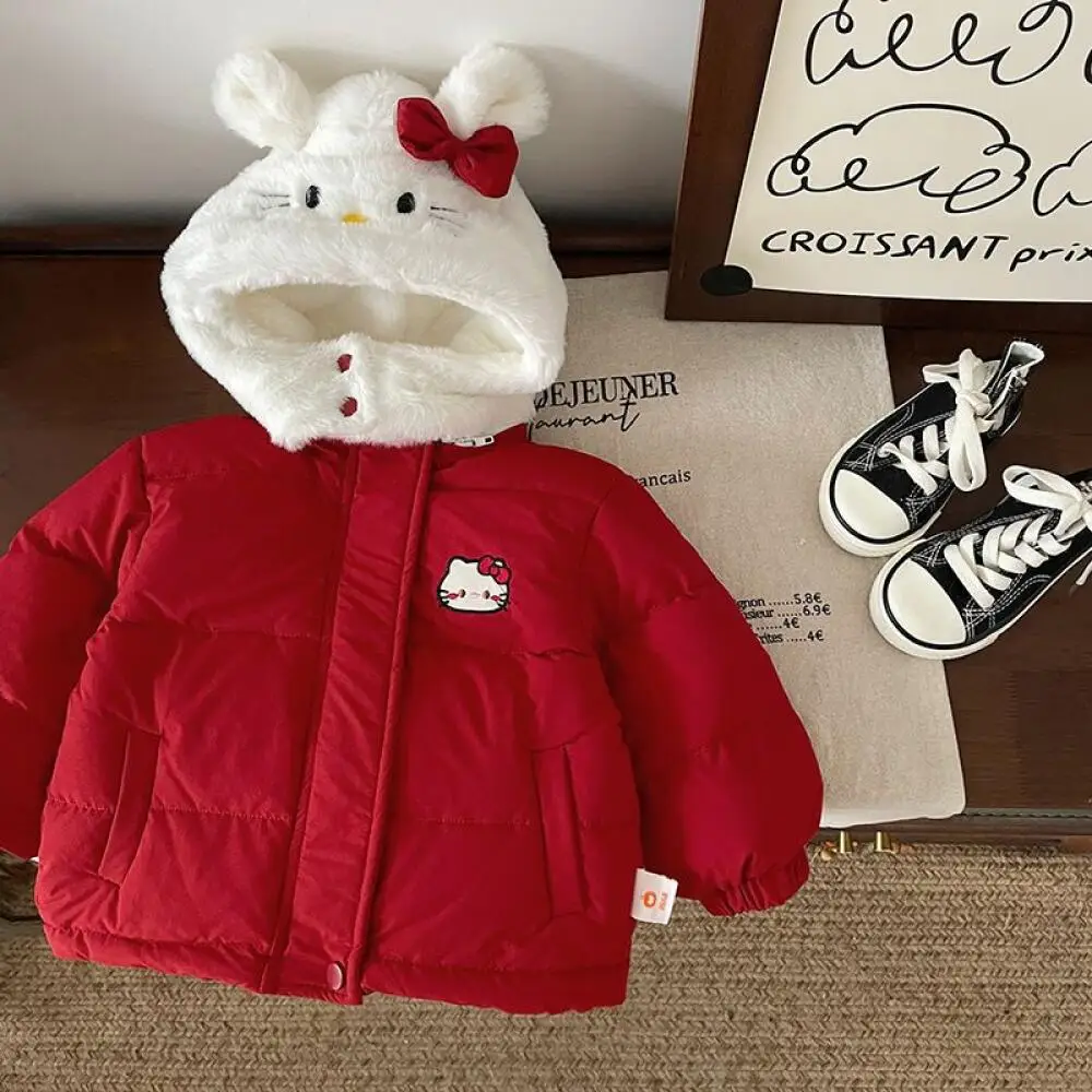 Trendy Korean Version of Girls' Hooded Zipper Thickened Warm Jacket New Cartoon Red Cotton Coat New Year's Wear Cute Bow Fur Hat
Trendy Korean Version of Girls' Hooded Zipper Thickened Warm Jacket New Cartoon Red Cotton Coat New Year's Wear Cute Bow Fur Hat