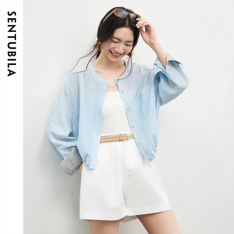 SENTUBILA Women Lyocell Long Sleeve Shirt 2026 Summer Round Neck Drawstring Hem Lightweight Casual Button-Down Blouse 161CL4779
SENTUBILA Women Lyocell Long Sleeve Shirt 2026 Summer Round Neck Drawstring Hem Lightweight Casual Button-Down Blouse 161CL4779