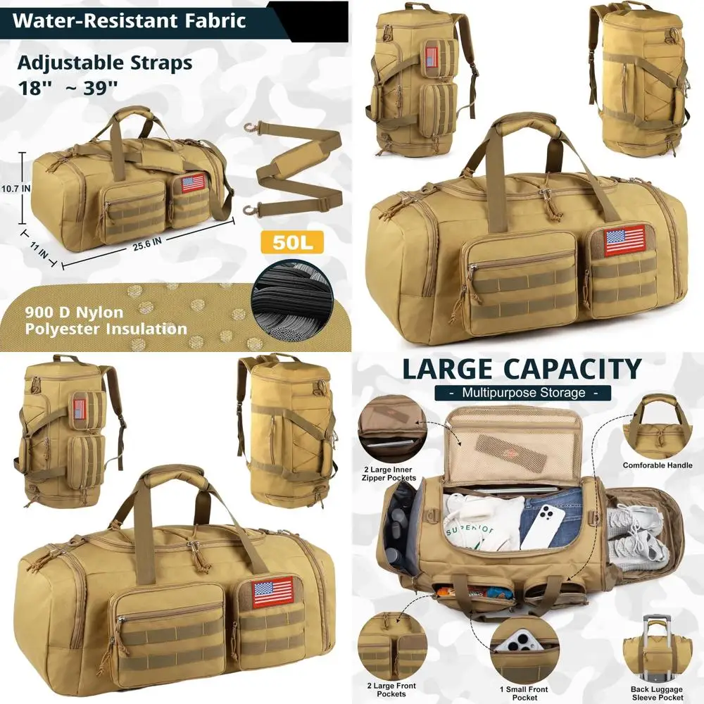 Большая спортивная сумка-дафл 3-в-1 на 50 л с отделением для обуви для мужчин - водонепроницаемый рюкзак для путешествий на выходные
Большая спортивная сумка-дафл 3-в-1 на 50 л с отделением для обуви для мужчин - водонепроницаемый рюкзак для путешествий на выходные