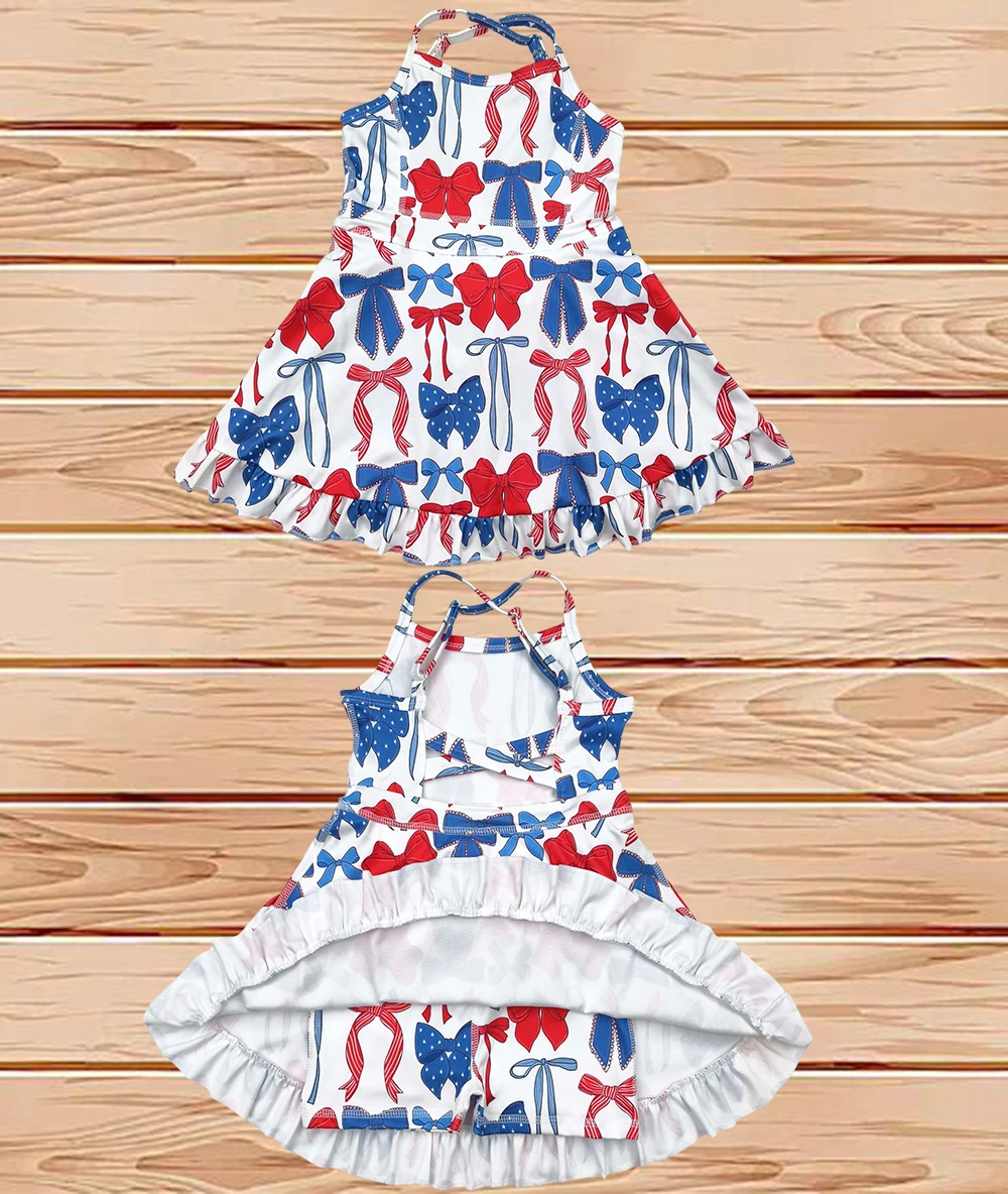 5.9 Wholesale Western Boutique children clothing Baby Girls Strap Blue Red Bows 4th Of July Yoga Active Knee Length Dresses 
5.9 Wholesale Western Boutique children clothing Baby Girls Strap Blue Red Bows 4th Of July Yoga Active Knee Length Dresses