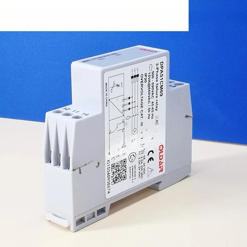 Трехфазное реле защиты последовательности фаз 660 В/690 В DPA51CM69, потеря фазы, неправильный монитор фазы
Трехфазное реле защиты последовательности фаз 660 В/690 В DPA51CM69, потеря фазы, неправильный монитор фазы