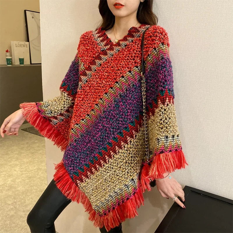 Women Warm V Neck Casual Vintage Knitted Shawl Femme Tassel Fashion Shawls And Wraps #4006 Asymmetrial Mohair Ponchos And Capes
Women Warm V Neck Casual Vintage Knitted Shawl Femme Tassel Fashion Shawls And Wraps #4006 Asymmetrial Mohair Ponchos And Capes
