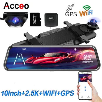 2.5K WIFI Car Dvr 10.0 Inch RearView Mirror Video Recorder Registrar Dash Cam 1080P Black Box Sony Rear View Camera For Vehicle